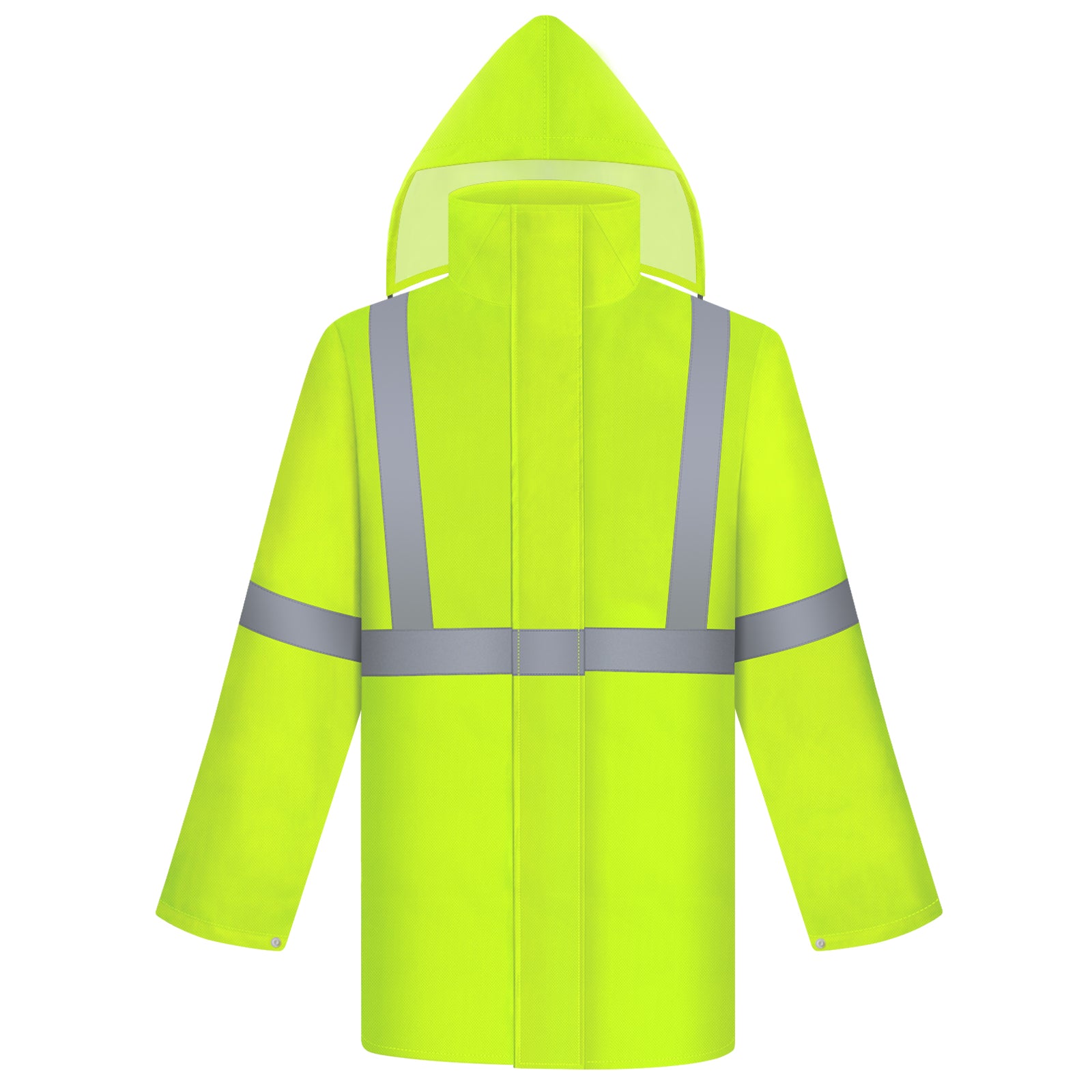 TCCFCCT Hi-Vis Rain Jacket - Waterproof Hooded Coat For Work & Outdoor | Safety Yellow