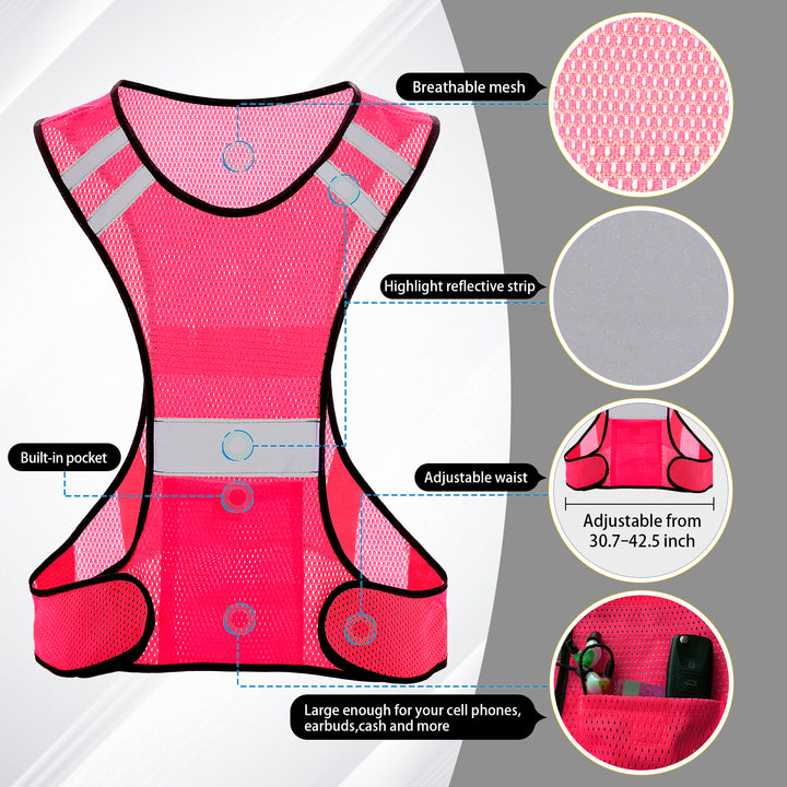 TCCFCCT Reflective Running Vest, High Visibility Running Gear with TCCFCCT Reflective Running Vest, High Visibility Running Gear with