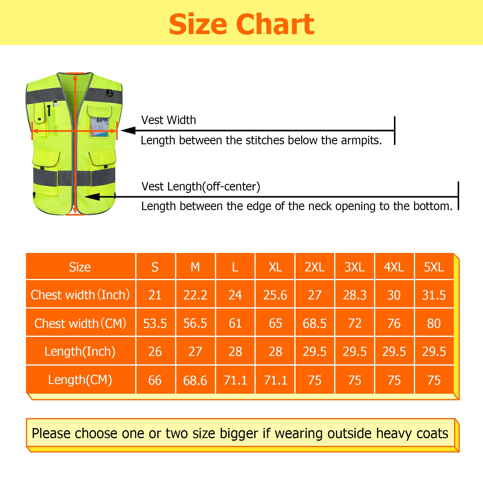 TCCFCCT 9 Pockets Hi-Vis Reflective Safety Vest (Bison Fabric ...